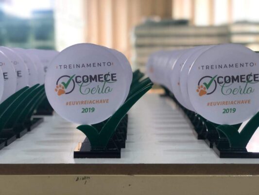 troféu acrílico treinamento comece certo